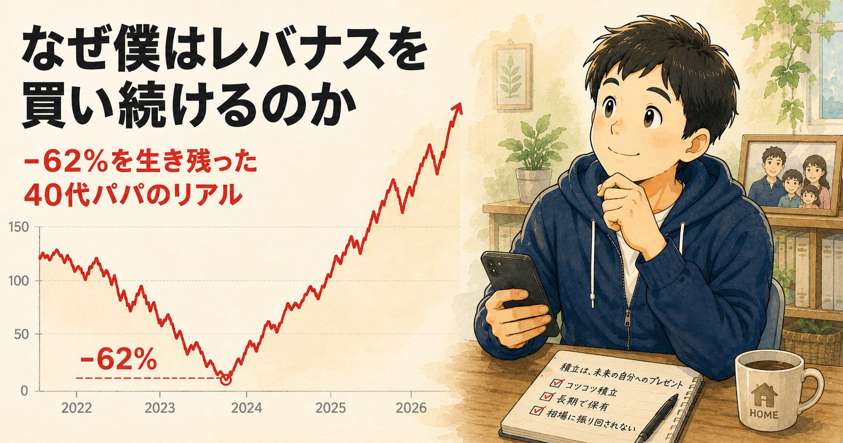 なぜ僕はレバナスを買い続けるのか - 40代パパが-62%を生き残って積立する理由